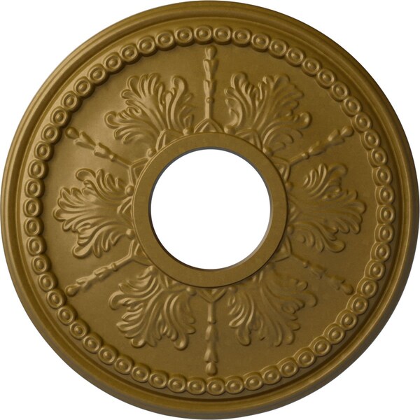 Ekena Millwork Tirana Ceiling Medallion (Fits Canopies up to 4 3/4"), 13 7/8"OD x 3 3/4"ID x 1 1/4"P, Gold CM13TIGLS - main